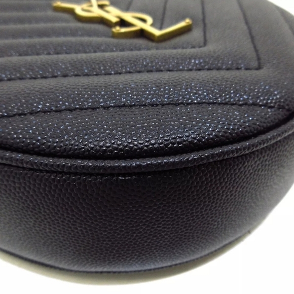 Auth SAINT LAURENT PARIS Vinyle  Black Leather Shoulder Bag - Picture 6 of 13